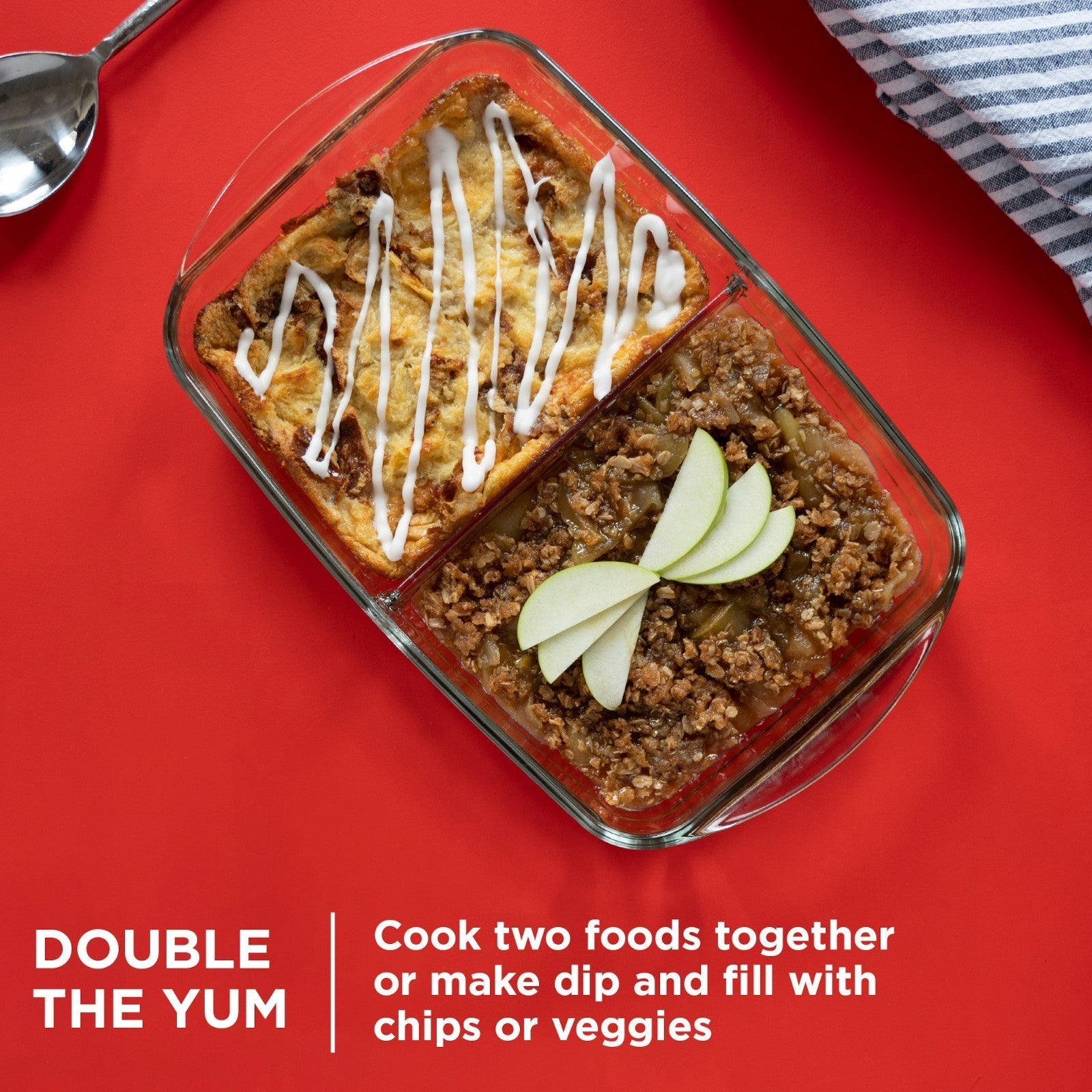 Pyrex® 8” x 12” Divided Glass Baking Dish