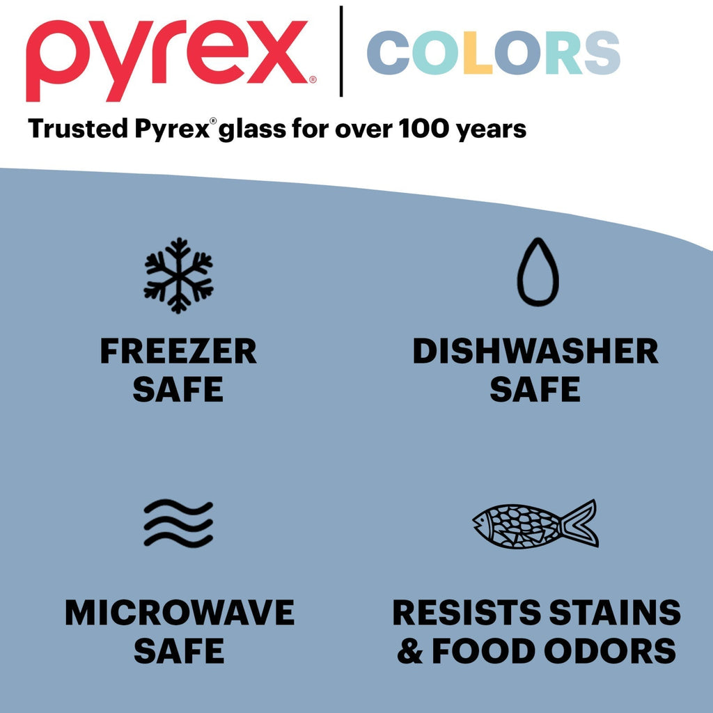 Pyrex® Simply Store® Tinted 6-piece Rectangle Storage Set with Plastic Lids, Green