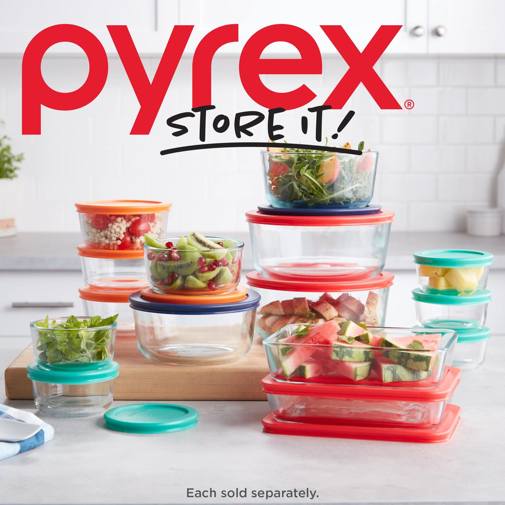 Pyrex® Simply Store® 6-piece Round Glass Storage Set with Red Lids