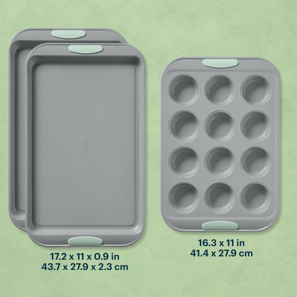 Pyrex® Metal Bakeware 3-Piece Set in Sage