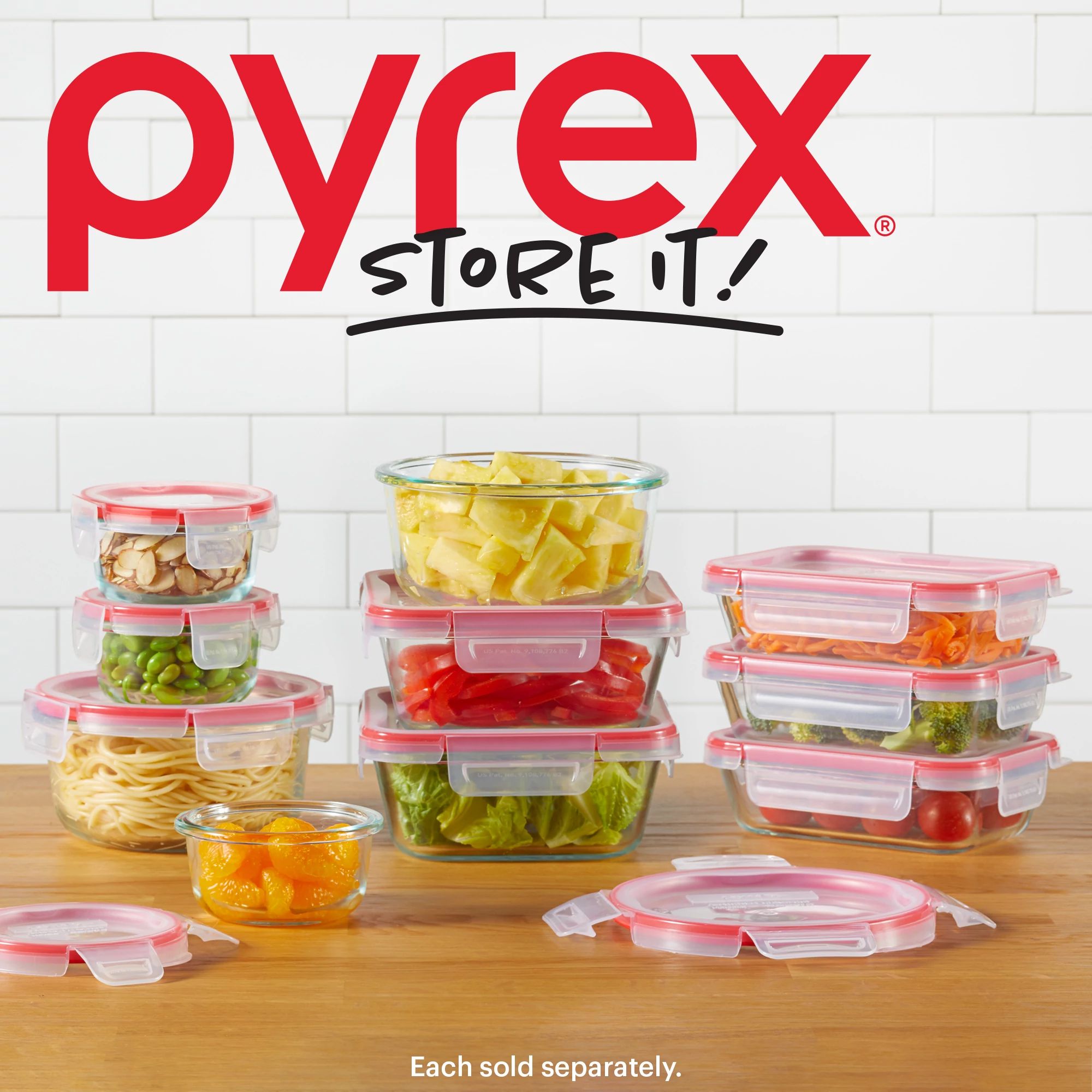 Pyrex® FreshLock™ 14-piece Mixed-Size Glass Storage Set