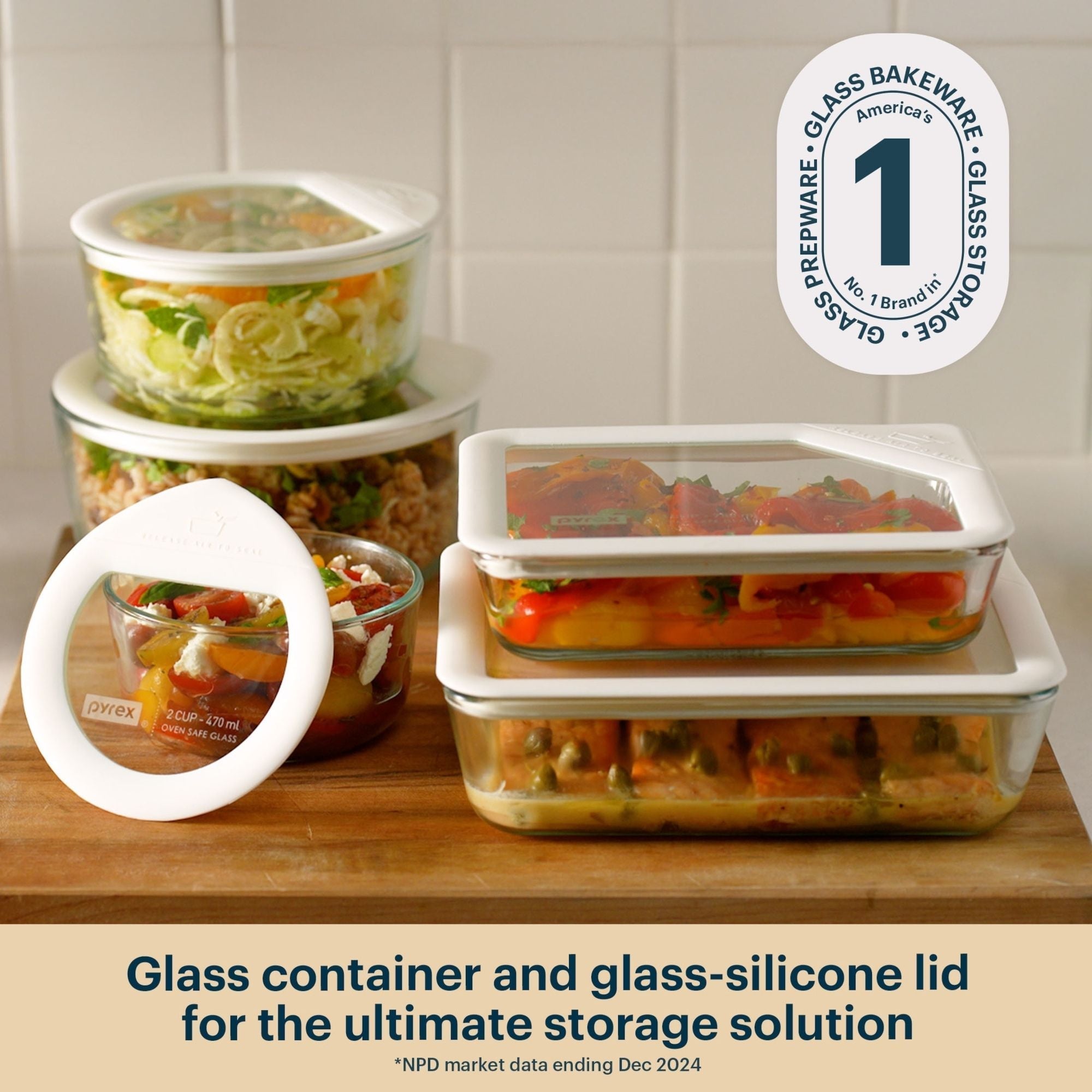 Pyrex® Ultimate 10-Piece Glass Storage Set with Glass Lids