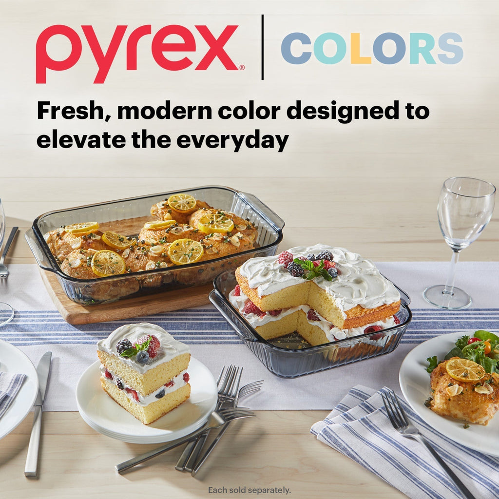 Pyrex® Sculpted Tinted Colors 8" Square Baking Dish, Smoke