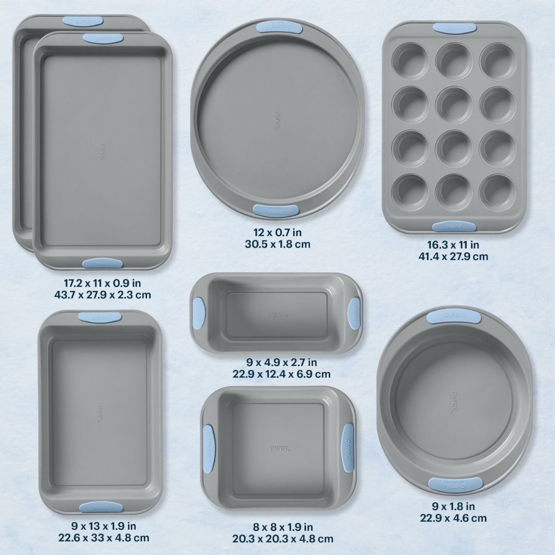 Pyrex® Metal Bakeware 8-Piece Set in Cerulean