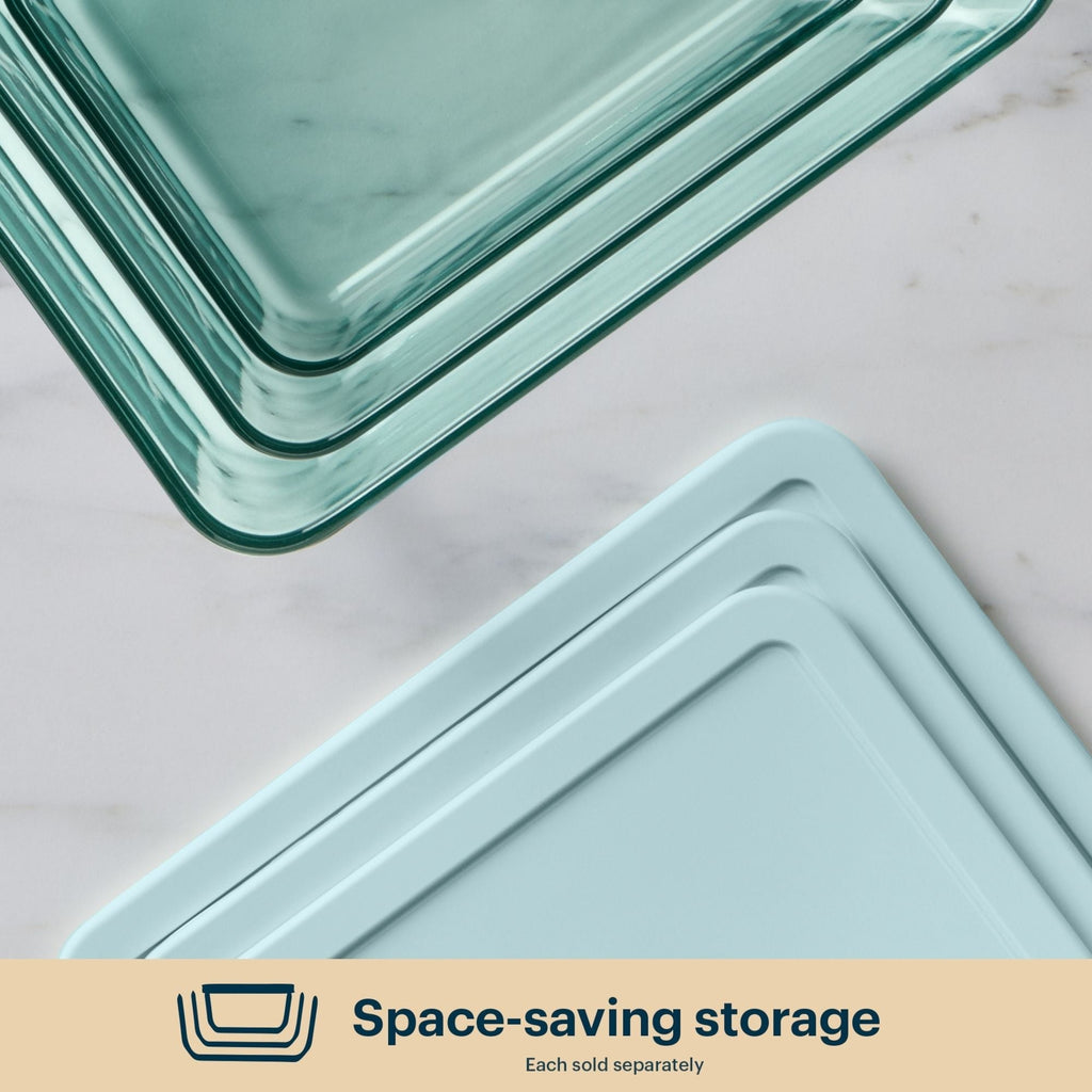 Pyrex® Simply Store® Tinted Glass 11-cup Rectangle Storage Container with Lid, Aqua
