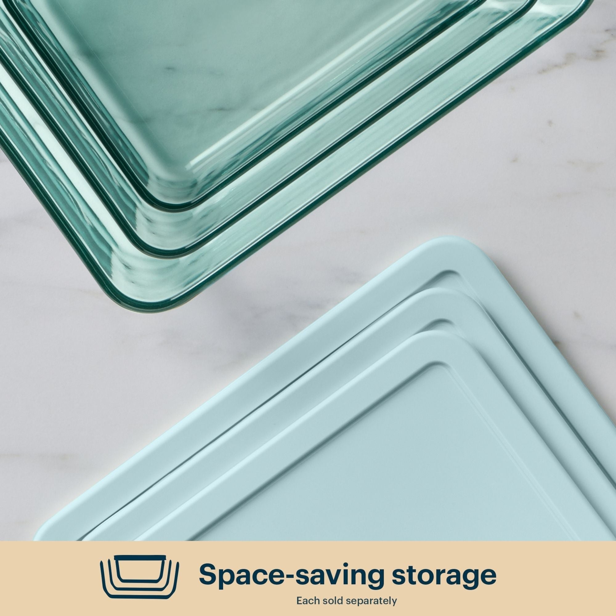 Pyrex® Simply Store® Tinted Glass 11-cup Rectangle Storage Container with Lid, Aqua