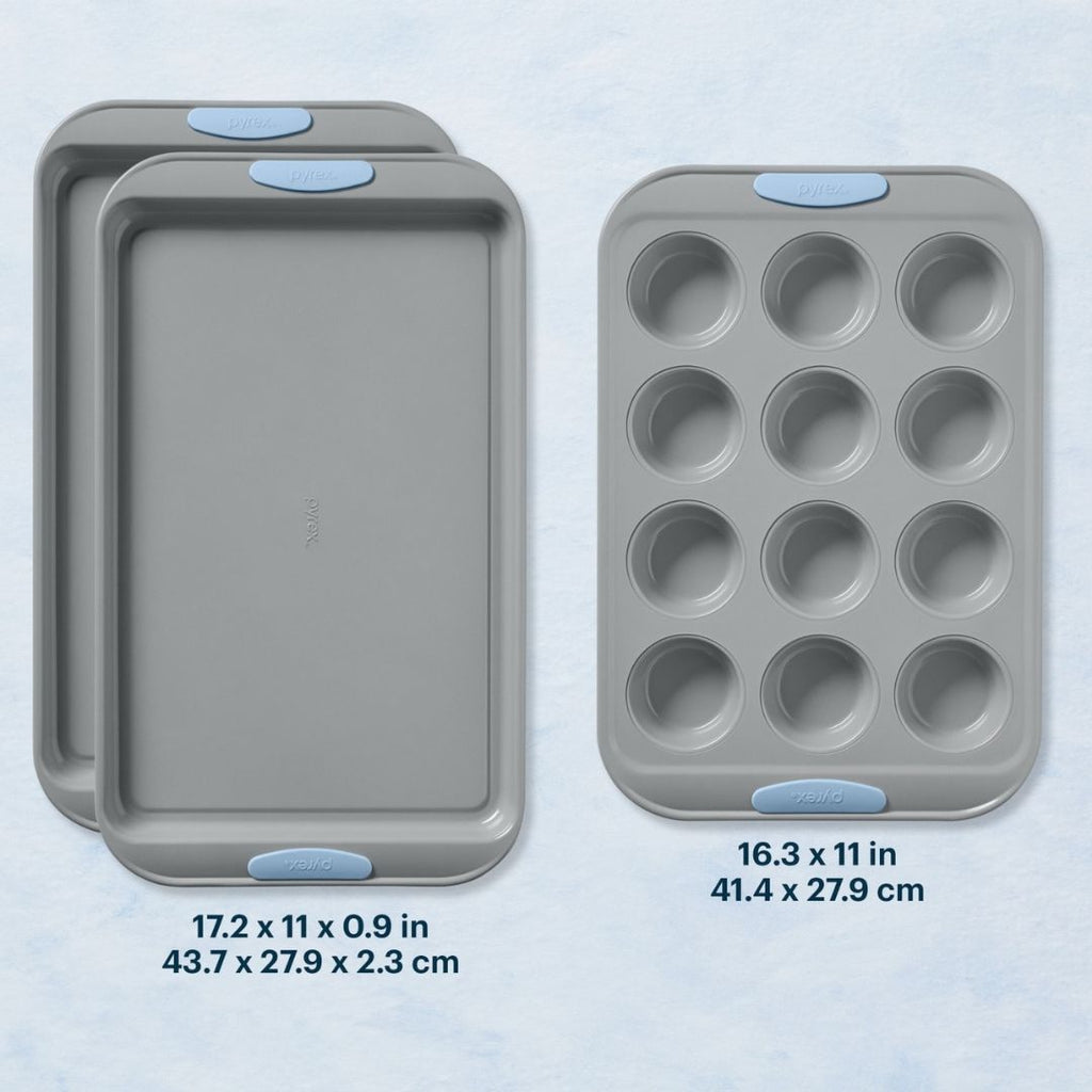Pyrex® Metal Bakeware 3-Piece Set in Cerulean