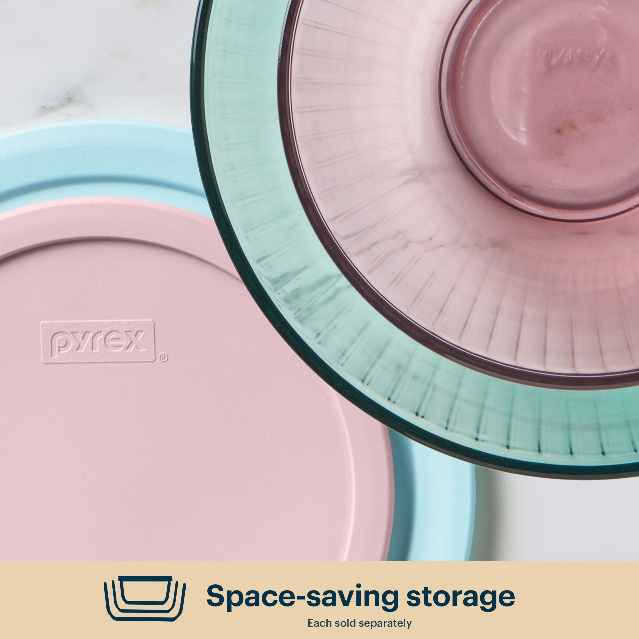 Pyrex® Colors Sculpted Tinted 4.5-quart Mixing Bowl with Lid, Aqua