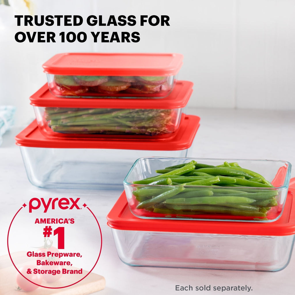 Pyrex® Simply Store® 3-Cup Rectangle Glass Storage with Plastic Lid