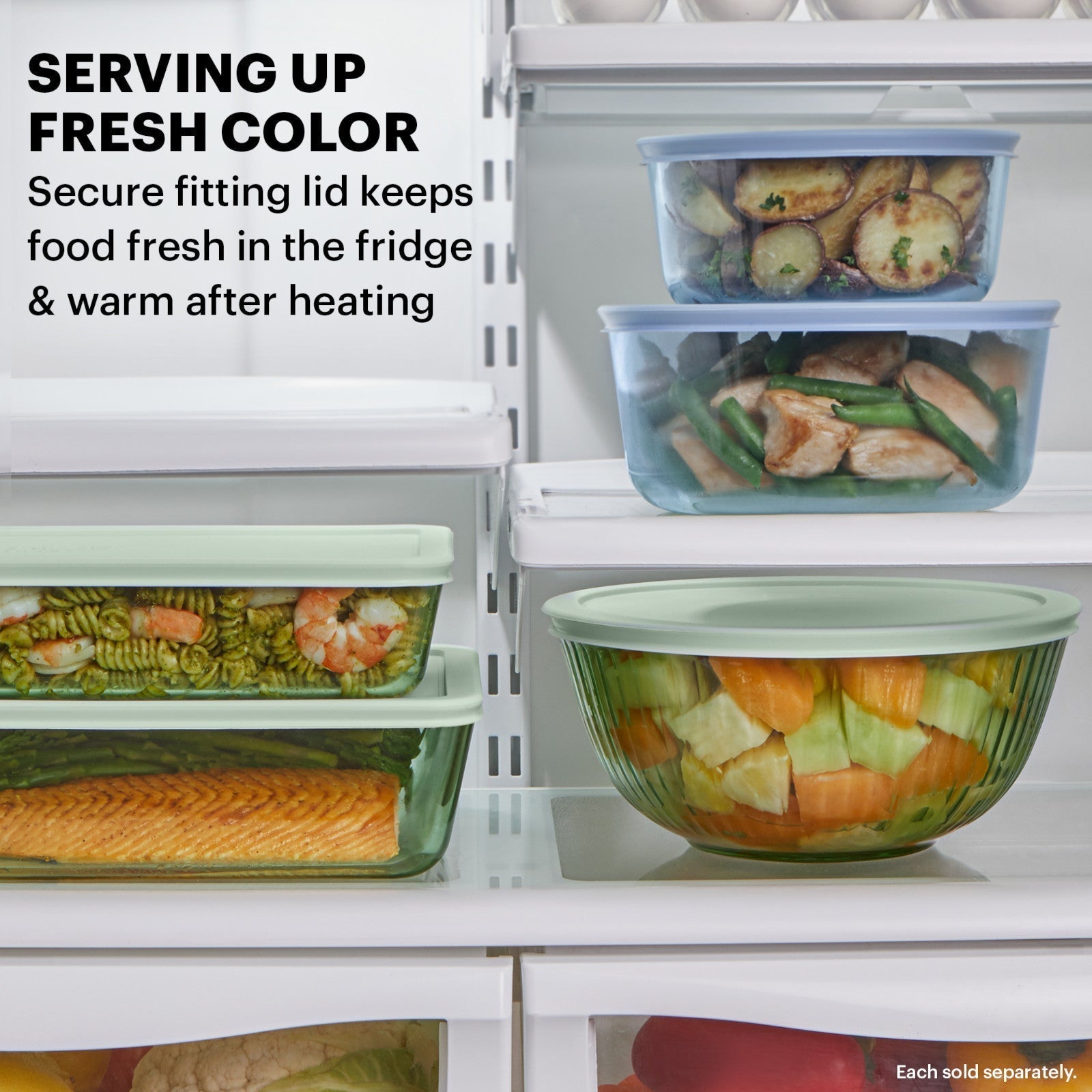 Pyrex® Colors Sculpted Tinted 2.3-quart Mixing Bowl with Lid, Green