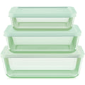 Pyrex® Simply Store® Tinted 6-piece Rectangle Storage Set with Plastic Lids, Green