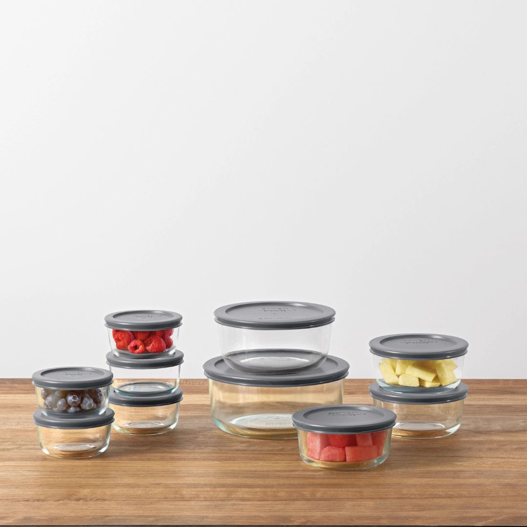 Pyrex® Simply Store® 20-piece Set with Gray Lids
