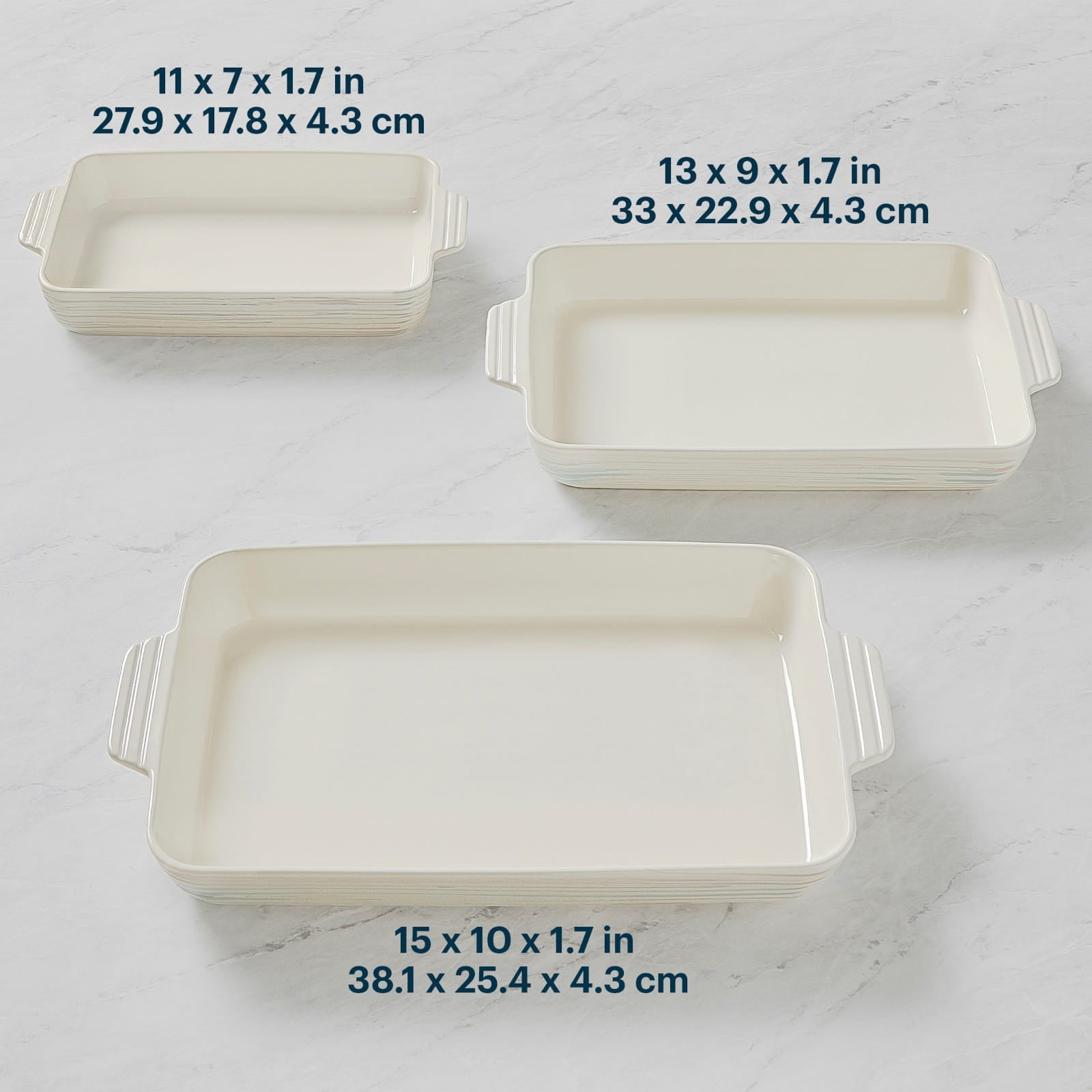 Pyrex® 3-Piece Rectangular Ceramic Bakeware Set