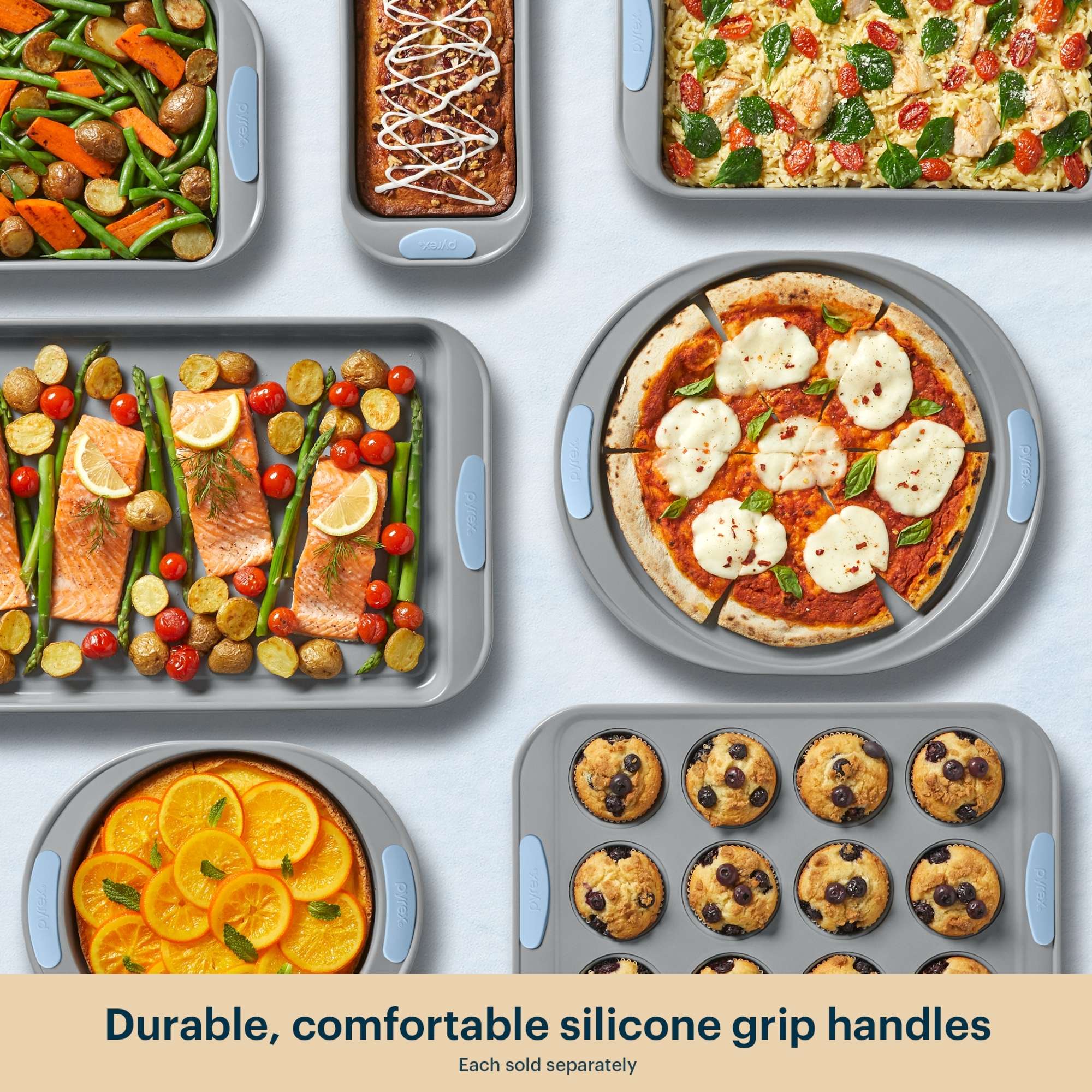 Pyrex® Metal Bakeware 3-Piece Large Cookie Sheet Set in Cerulean