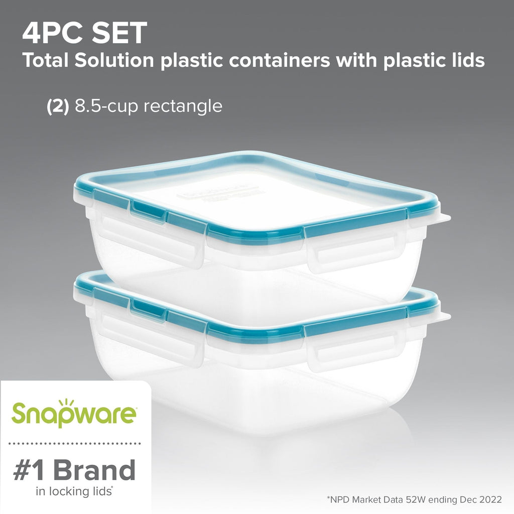 Snapware® Total Solution® 8.5-cup Rectangular Plastic Containers 4-pc Set with Lids