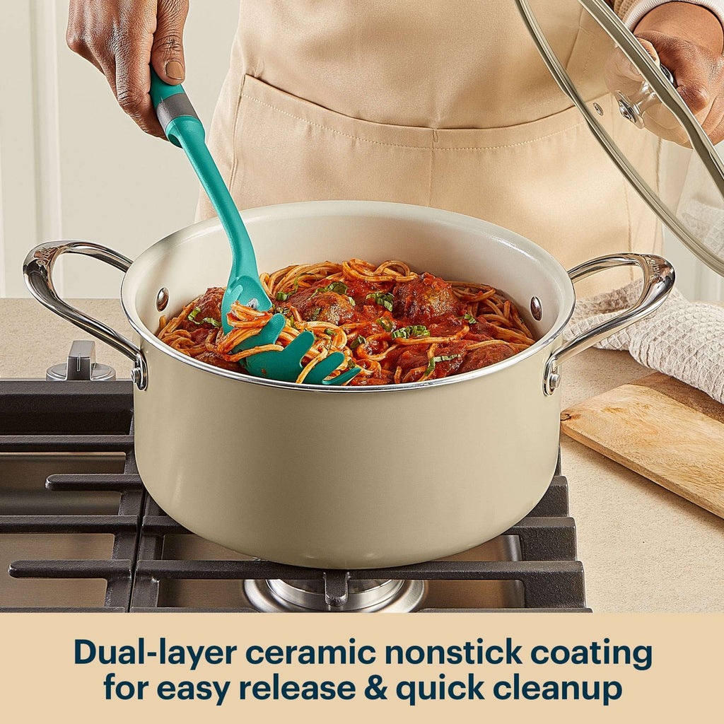 Pyrex® Ceramic Cookware 10-in/4.5qt Stock Pot with Lid