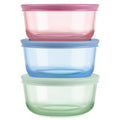 Pyrex® Simply Store® Tinted Glass 2-cup Round Storage Containers, 6-pc Set, Mixed Colors