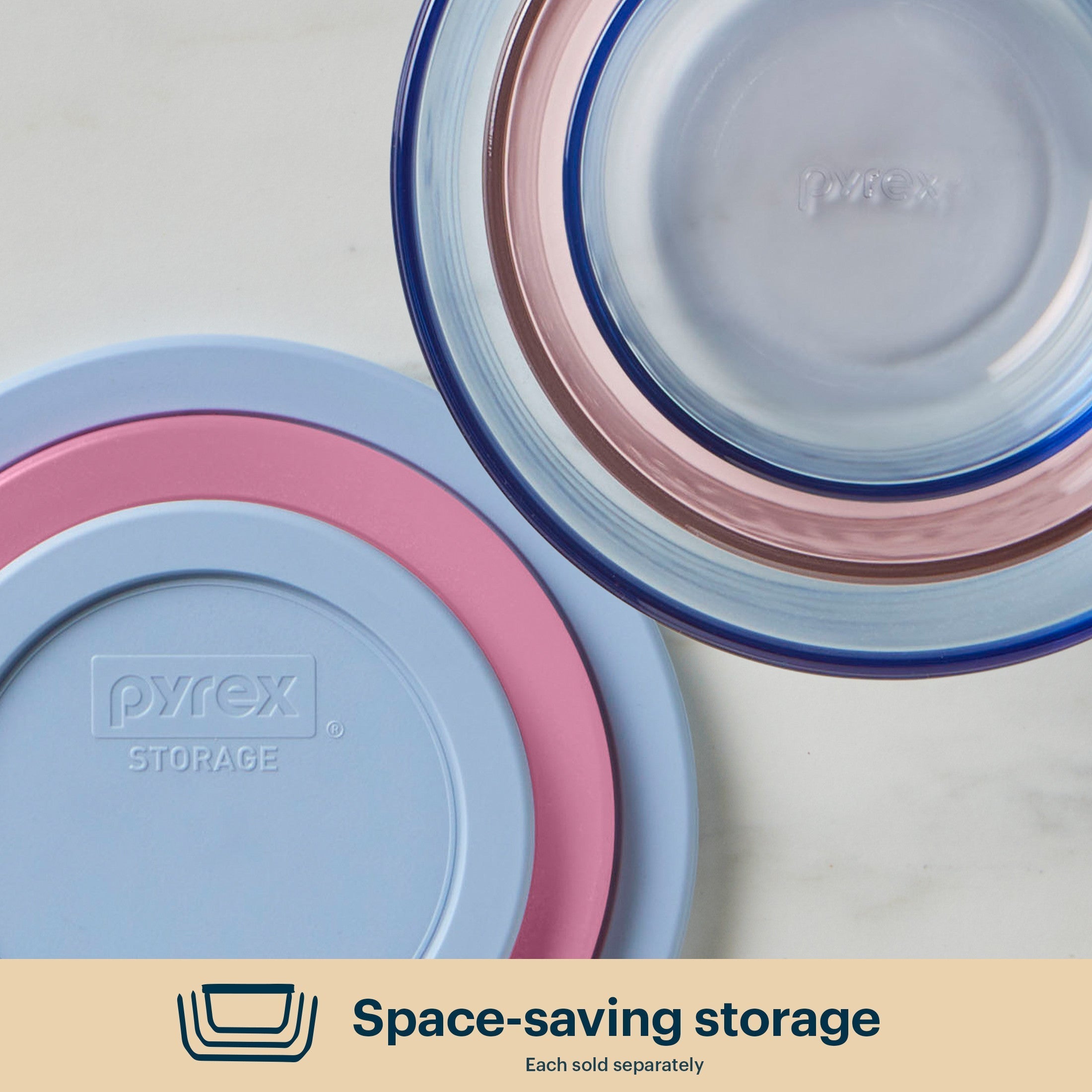 Pyrex® Simply Store® Tinted Glass 4-cup Round Storage Containers, 4-pc Set, Mixed Colors